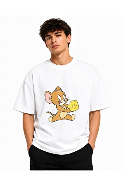 Inscriptie Tricou Unisex Bumbac Premium Casual " Jerry mananca cascaval "