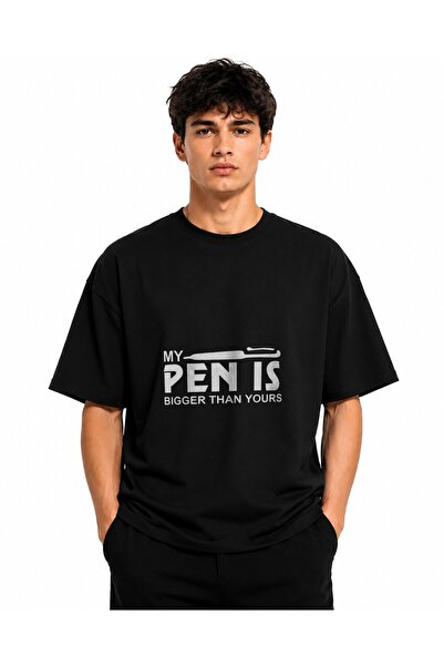 Inscriptie Tricou Unisex Bumbac Premium Casual " My Pen is bigger than yours "