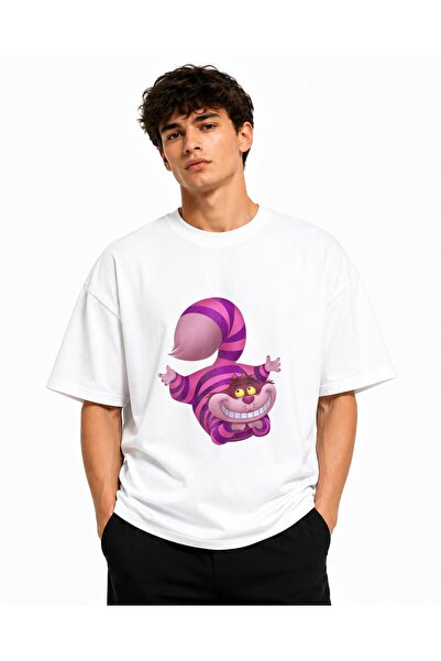 Inscriptie Tricou Unisex Bumbac Premium Casual " Walt disney cheshire cat "