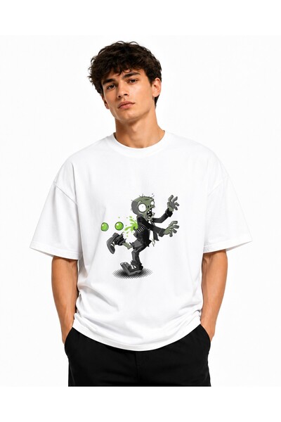 Inscriptie Tricou Unisex Bumbac Premium Casual " Plants vs zombies "