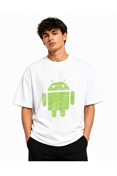 Inscriptie Unisex Premium Cotton Casual T-Shirt "Android boy"