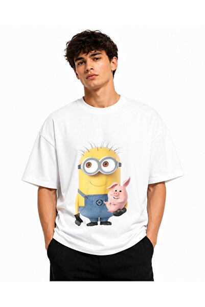 Inscriptie Tricou Unisex Bumbac Premium Casual " Minion & pig "