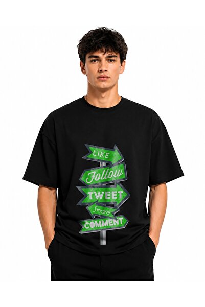Inscriptie Tricou Unisex Bumbac Premium Casual " Social media buttons 2 "