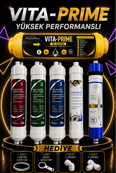 AQUAFLO Su Arıtma Filtresi – Tüm Marka Kapalı Kasa Vita Mineralli 6’lı Filtre...
