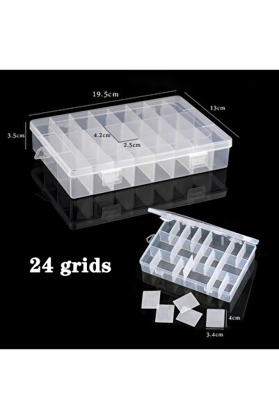 Choice3 صندوق مجوهرات بلاستيكي مقاس 19.5 × 13 × 3.5، منظم بفتحات 10/15/24، حا...