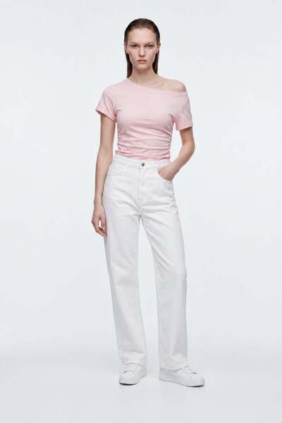 HAKKE High Waist Straight Jean Pants
