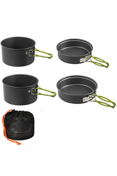 Choice1 4-piece set Outdoor Cooking Pot Camping Utensil Set for 2-3 People 4-...
