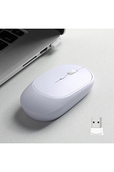 Choice MouseWhite Wireless Mouse Rechargeable Mouse Gamer Dual Modes Bluetoot...