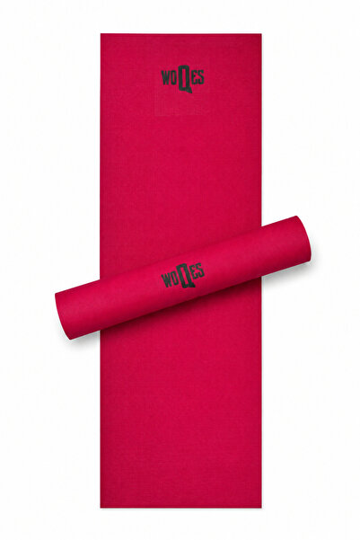 WOQES PVC Pilates, Fitness Egzersiz Matı 6mm - Kırmızı
