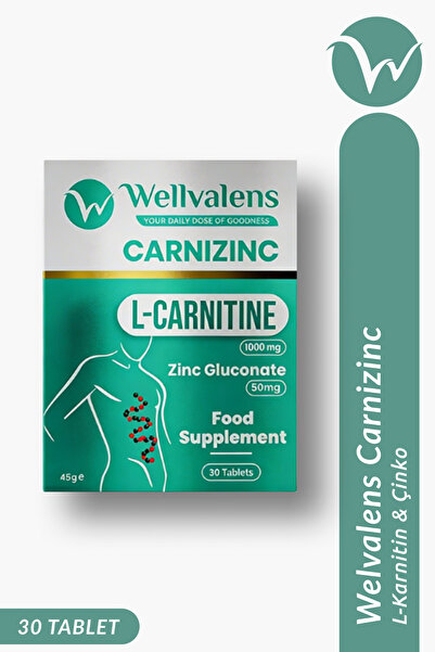 Wellvalens Carnizinc L-Karnitine 1000 mg + Çinko Desteği 30 Tablet