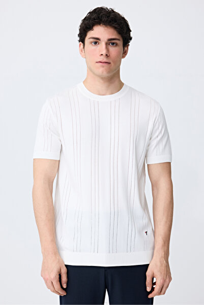 Tween Slim Fit Beyaz Triko