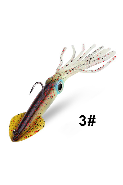 Choice 14cm 36g Color3 WEIHE 14cm 36g 5colors Artificial Soft Squid Lure Soft...