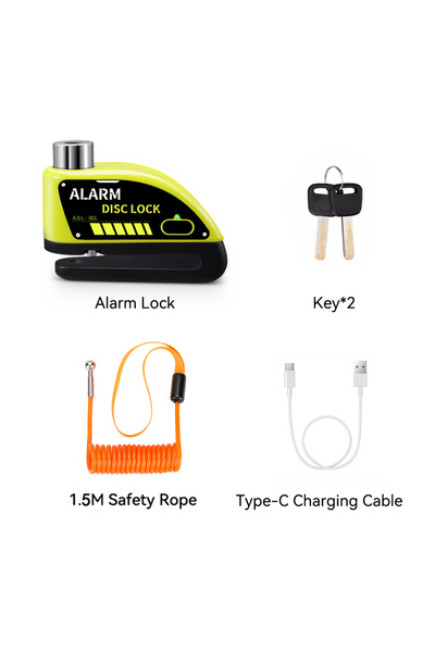 Choice19 A With 1.5M Rope Extractme Motorcycle Alarm Disc Brake Lock Security...