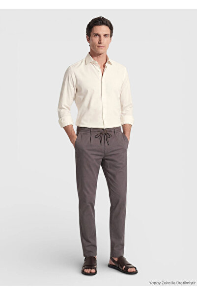 Ramsey Pantaloni casual din amestec de bumbac, cu țesătură simplă, croială jo...