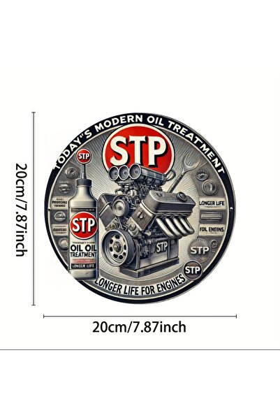 HELLOYOUNG 20x20cm TYA4720 8x8 Inch Round Vintage Gas Station & Car Repair Me...