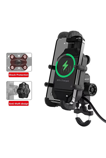 Choice Charging- handlebar Motorcycle Wireless Charging Phone Holder Cradle 3...
