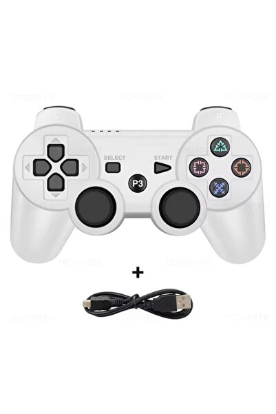 Choice3 وحدة تحكم بيضاء لجهاز PS3 تدعم البلوتوث، عصا تحكم لاسلكية لجهاز بلاي ...