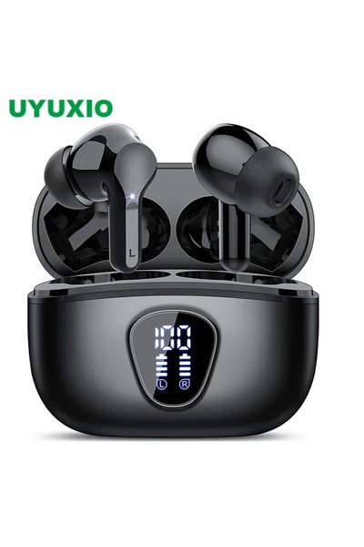 Choice سماعات أذن لاسلكية UYUXIO سوداء مع إلغاء الضوضاء، تقنية بلوتوث 5.4، شا...