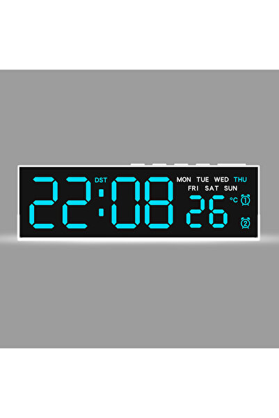Choice1 Blue LED Digital Alarm Clock with White Mood Light TEMP Week 2 Alarm ...