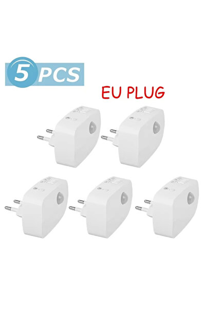 Choice قابس الاتحاد الأوروبي 5 قطع مصباح LED صغير ليلي مزود بمستشعر حركة PIR ...