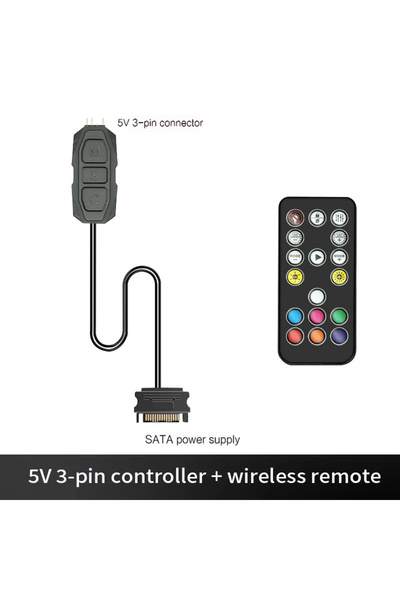 Choice Black remote control 5V 3pin ARGB Controller To SATA Power Supply Mini...