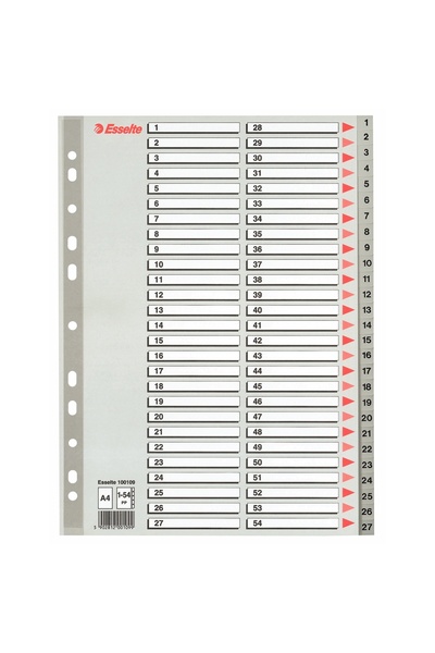 Esselte Plastic Index Dividers 1-54 Maxi