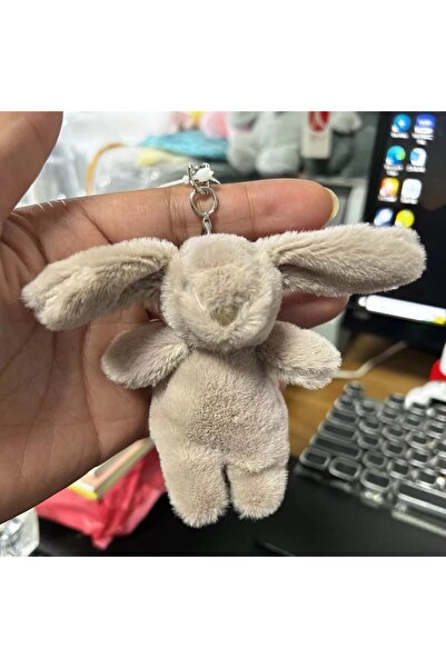 Choice4 brown Stuffed Animals Cute Cartoon Rabbit Keychain Love Pompom Trinke...