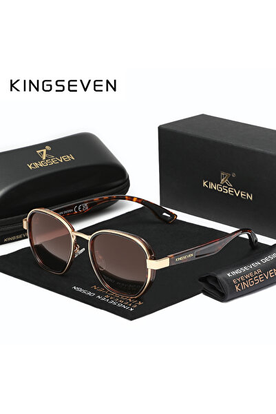 Choice1 Leoaprd Brown KINGSEVEN Sunglasses Men Polarized UV400 Retro Luxury F...
