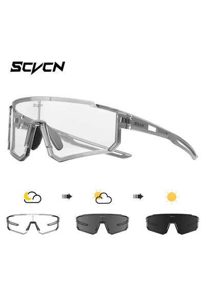 Choice نظارات ركوب الدراجات SCVCN الزرقاء الفوتوكرومية، نظارات شمسية UV400 لل...