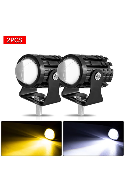 Choice3 2PC Yellow No Switch 2pcs LED Spotlight Headlights Explorers Motorcyc...