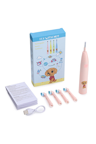 Choice1 Pink Children's Rotating Electric Toothbrush with 4 Brush Heads 5 Cle...