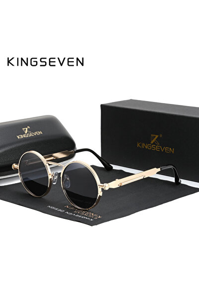 Choice5 Gold-Gray KINGSEVEN High Quality Gothic Steampunk Sunglasses Polarize...
