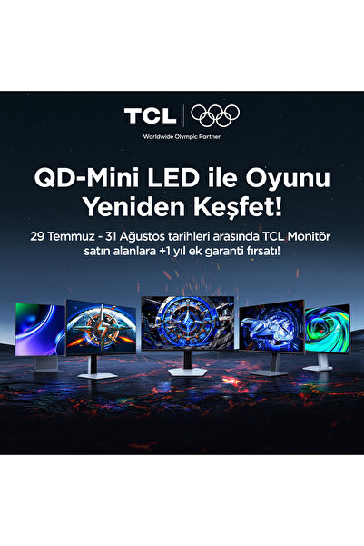 TCL 25G54 24,5 İnç FHD Mini LED Oyuncu Monitörü, 144 Hz, HDR400, 5 ms GTG, %99 sRGB