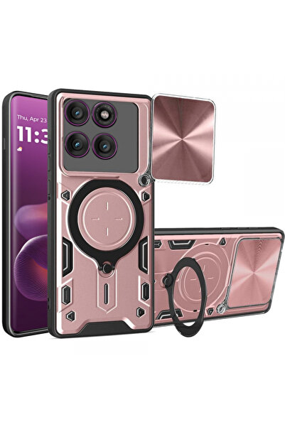 Motorola Husa pentru Edge 60 Pro, Techsuit, CamGuard Pro, Roz Aurie