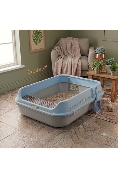 Dev XXL Açık Kedi Tuvaleti Kürek Hediyeli 66x46x22 h