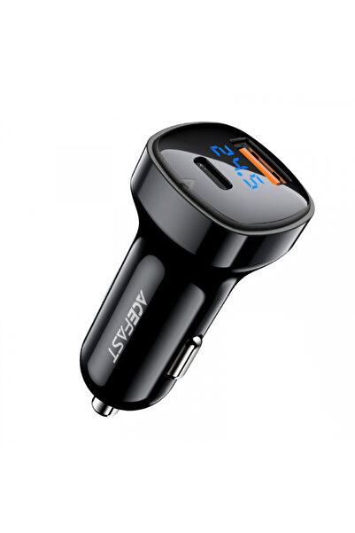 Acefast Incarcator Auto B4, 66W, 3A, 1 x USB-A - 1 x USB-C, Negru