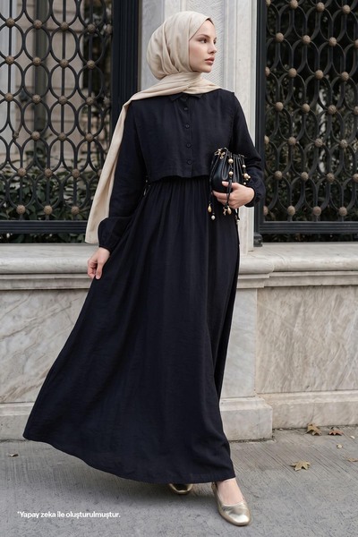 InStyle Μαύρο φόρεμα με μπολερό