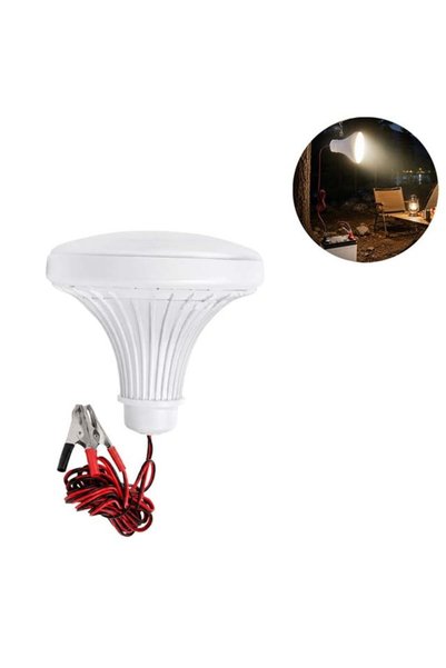 Powermaster Anahtarlı 12 Volt 24 Watt Akü Maşalı 2 Metre Kablolu Led Ampul