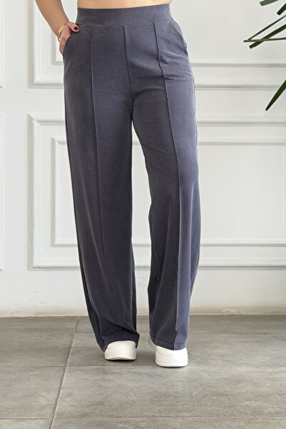 yb yağmur butik Ribbed Stitched Palazzo Trousers