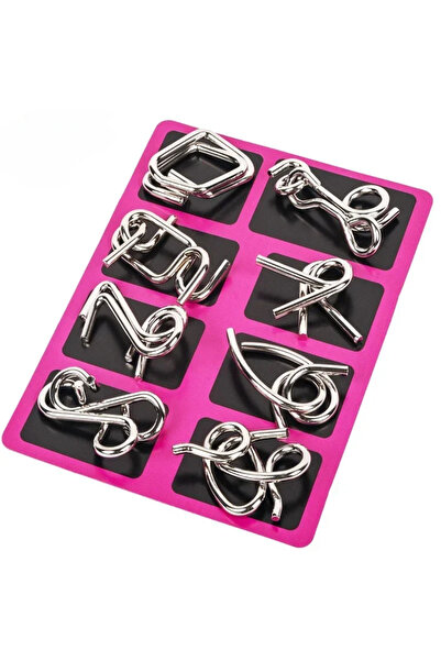Choice3 Pink 8Pcs/Set Metal Montessori Puzzle Wire Mind Brain Teaser Puzzles ...