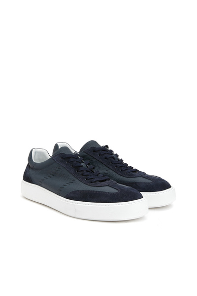 Network Lacivert Erkek Deri Sneaker