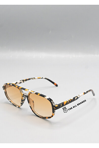 Eyemood Unisex Pilot Güneş Gözlüğü Desenli Çerçeve Bej Cam UV Korumalı Tac C2