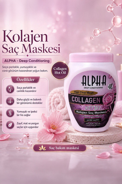 Alpha Collagen Hair Mask Intensive Care Complex for Shiny and Strong Hair 1000ml
