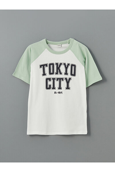 LC Waikiki Original Oval Collar Printed Boy's T-Shirt