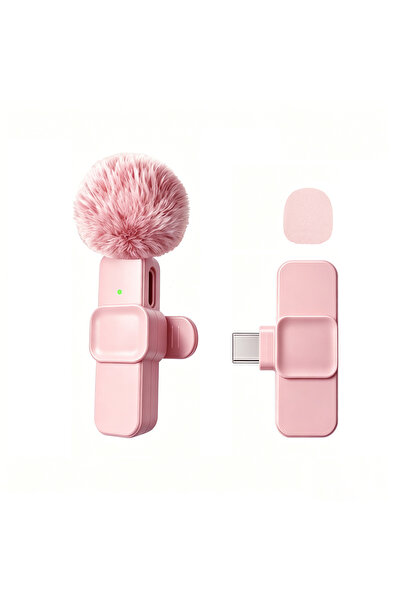 choice2 Pink 1to1 Type C Type-C Port Wireless Lavalier Microphone with Noise ...
