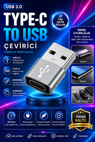 Concord C-583 Type-c Usb Çevirici Otg