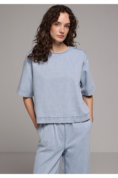 Colin's Oversize Fit Kadın Light İndigo Denim Gömlek