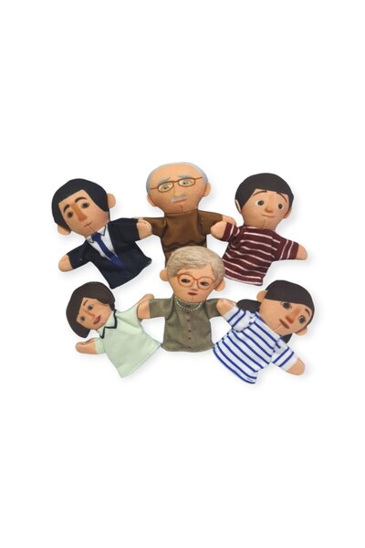 KIZILKAYA 6-Piece Finger Puppet Set Family Themed