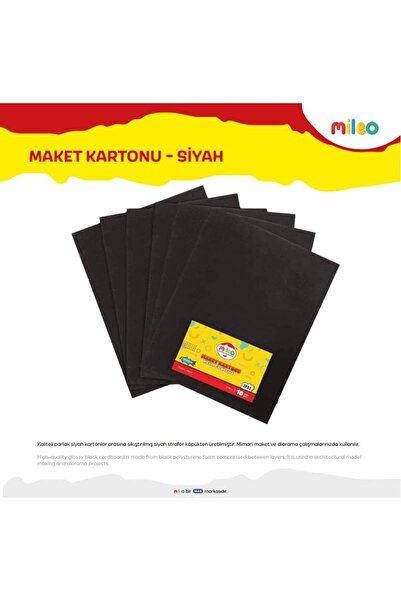 Mas Mileo Model Cardboard 3mm 70X100 Pack of 10 Black 1737