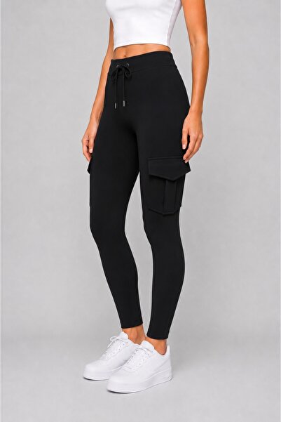 Grenj Fashion Μαύρο ψηλόμεσο κολάν Cargo Recovery